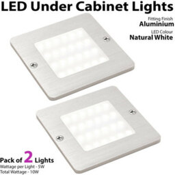 2-Pack Ultra-Slim Aluminium Led Under Cabinet Lights With Driver - Natural White - thumbnail 2