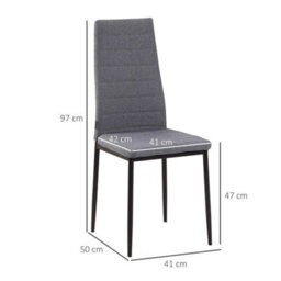 Dining Chairs Upholstered Fabric Accent Chairs With Metal Legs, Set Of 4 - thumbnail 3