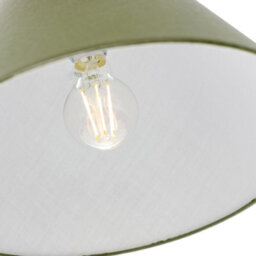 Happy Homewares Traditional 8 Inch Olive Green Cotton Fabric Coolie Lamp Shade - thumbnail 3