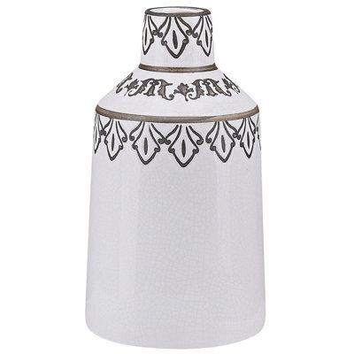 Beliani Flower Vase Amisos Stoneware 25 Cm White - image 1