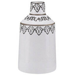 Beliani Flower Vase Amisos Stoneware 25 Cm White