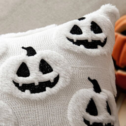 Amorly 2Pack 18 X 18 Inch White Autumn Pumpkin Pillow Covers, Halloween Cushion Cases, No Inserts, Home Patio Sofa & Couch Decoration - thumbnail 6