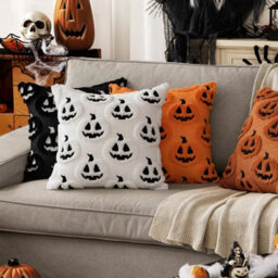 Amorly 2Pack 18 X 18 Inch White Autumn Pumpkin Pillow Covers, Halloween Cushion Cases, No Inserts, Home Patio Sofa & Couch Decoration - thumbnail 7