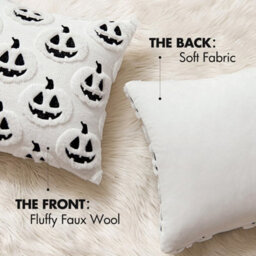 Amorly 2Pack 18 X 18 Inch White Autumn Pumpkin Pillow Covers, Halloween Cushion Cases, No Inserts, Home Patio Sofa & Couch Decoration - thumbnail 4