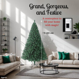 Evre Artificial Christmas Tree 7Ft 210Cm Extra Bushy 1200 Tips Strong Metal Stand -4/5/6/7/8Ft Available - thumbnail 4