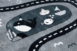 RugsX Carpet Fun Route For Children, Street, Animals Grey 80X150 Cm - thumbnail 5