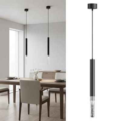 Single Head Chandelier 20Cm Aluminum Tube Pendant Light With E14 Crystal Bulb For Kitchen Dining Living Room Modern - image 1