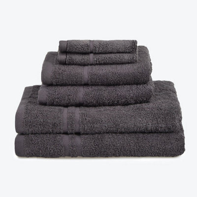 Allure Bath Fashions Hotel Essentials Cotton 6 Piece Towel Set - Charcoal Grey - image 1
