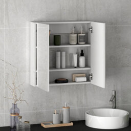 Homcom Bathroom Mirror Cabinet Wall Mounted, 60 X 15 X 60 Cm, White - thumbnail 8