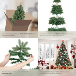 Tectake Christmas Tree Prancer - Artificial Tree In Green, Injection Moulded Needles - 230 Cm - Green - thumbnail 4