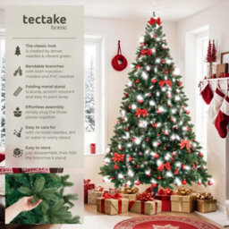 Tectake Christmas Tree Prancer - Artificial Tree In Green, Injection Moulded Needles - 230 Cm - Green - thumbnail 2