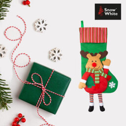 Long Leg Rudolf Design Christmas Stockings 54Cm - thumbnail 5