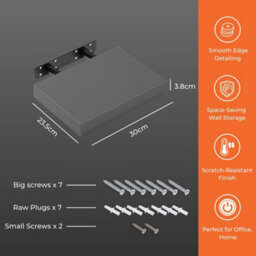 Innoteck 30Cm High Gloss Grey Floating Wall Shelf 30Cm - thumbnail 5