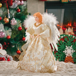 Darphe Angel-Shaped Christmas Tree Topper Decoration With Multi-Color Led Lights, 21Cm W X 31Cm H - thumbnail 3