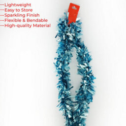 Neel Blue 2M X 9Cm Soft & Bright Christmas Tinsel Garland For Xmas Tree & Home Decorations, Baby Blue - thumbnail 4