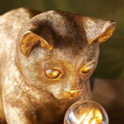 Loops Charming 2 Pack Vintage Gold Kitten Table Lamps For Cat Lovers - thumbnail 6