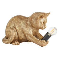 Loops Charming 2 Pack Vintage Gold Kitten Table Lamps For Cat Lovers - thumbnail 8