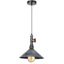 Ledsone Industrial Ceiling Pendant Lights Metal Pipe Brushed Silver Colour Hanging Light - thumbnail 7