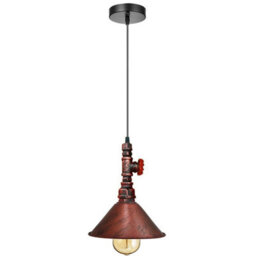 Ledsone Industrial Ceiling Pendant Lights Metal Pipe Brushed Silver Colour Hanging Light - thumbnail 8