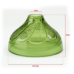 Modern Green Glass Lamp Shade 24.5Cm, Easy Fit Replacement Ceiling Pendant Light Shade, Floral Vintage Glass Hanging Lamps - thumbnail 4