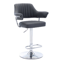 Hnnhome Modern Emper Padded Swivel Faux Leather Breakfast Kitchen Bar Stool Pub Barstool (Grey) - thumbnail 1
