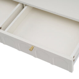 Abrihome Dressing Table With 2 Drawers, Highboard Chest Of Drawers For Bedroom, Cream White - thumbnail 5