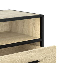Berkfield Tv Cabinet Sonoma Oak 80X34.5X40 Cm Engineered Wood And Metal - thumbnail 8
