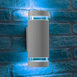 Auraglow Remote Control Colour Changing Up & Down Wall Light - Queensbury - Silver - thumbnail 2