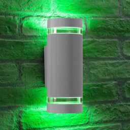 Auraglow Remote Control Colour Changing Up & Down Wall Light - Queensbury - Silver - thumbnail 4