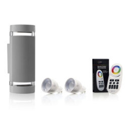 Auraglow Remote Control Colour Changing Up & Down Wall Light - Queensbury - Silver