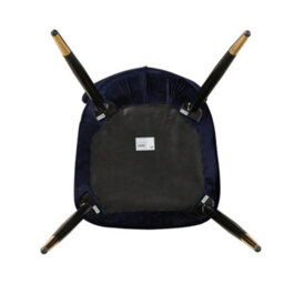 Life Interiors Single Blue/gold New York Modern Velvet Dining Chair With High Back, Black Metal Legs, And Gold Tips - thumbnail 6