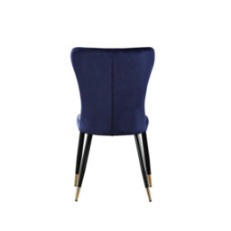 Life Interiors Single Blue/gold New York Modern Velvet Dining Chair With High Back, Black Metal Legs, And Gold Tips - thumbnail 5