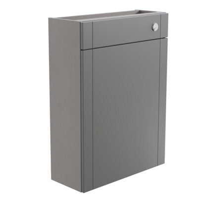 Ashford Matt Grey Contemporary Freestanding Slimline Toilet Cabinet (H)820mm X (W)600mm - image 1