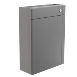 Ashford Matt Grey Contemporary Freestanding Slimline Toilet Cabinet (H)820mm X (W)600mm - thumbnail 1