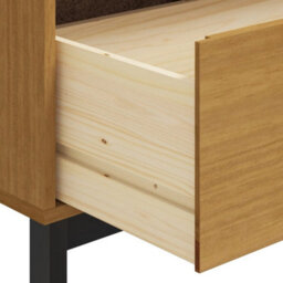 Berkfield Sideboard With Glass Door Flam 80X40X80 Cm Solid Wood Pine - thumbnail 8