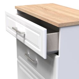 Sevilla Ready Assembled Matt White Light Oak Effect 3 Drawer Deep Chest (H)885mm (W)765mm (D)415mm - thumbnail 6