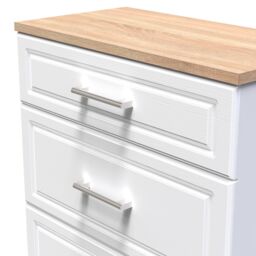 Sevilla Ready Assembled Matt White Light Oak Effect 3 Drawer Deep Chest (H)885mm (W)765mm (D)415mm - thumbnail 5