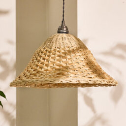 Dibor Traditional Rattan Two Tone Easy Fit Decor Ceiling Shade H22 X D44Cm - thumbnail 2