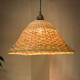 Dibor Traditional Rattan Two Tone Easy Fit Decor Ceiling Shade H22 X D44Cm