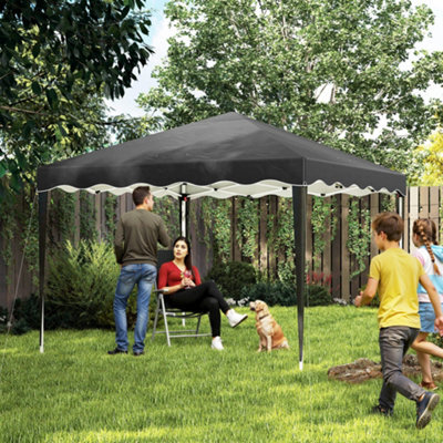 Outsunny 3X3(M) Pop Up Gazebo Marquee Tent For Garden W/ Carry Bag Black - image 1