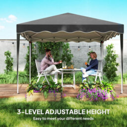 Outsunny 3X3(M) Pop Up Gazebo Marquee Tent For Garden W/ Carry Bag Black - thumbnail 4
