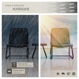 Tectake Table And Chairs Modica - Bistro Set In A Rattan Look, Weather & Uv Resistant - Grey - thumbnail 7