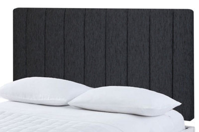 "Slumbre Portland Chenille 2Ft6 Small Single 20"" Headboard - Black"