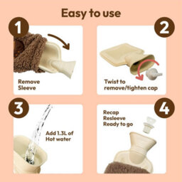 WOODLAND WARMERS Hot Water Bottle With Cover Uk Safety Tested Super Soft Leakproof Large - thumbnail 7