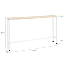 Sobuy Fsb19-Z Slim Console Table For Hallway - Modern Sofa Table For Living Room & Entryway & Adjustable Feet,brown,w120Xd20Xh65 - thumbnail 3