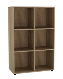 Urbn-Living Urbnliving 91Cm Height 6 Cube Oak Wooden Bookcase Shelving Display Shelves Storage Unit - thumbnail 2