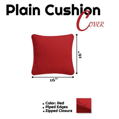 Chilimilii Cushion Covers 100% Cotton Plain Dyed Zip Pipe Edge Home Sofa Decor (40X40 Cm) - image 1