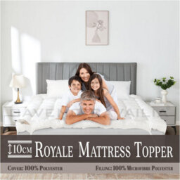 "Gaveno Cavailia Hotel Quality Mattress Topper Double Bed 10Cm, Fluffy Quilted Mattress Toppers Elasticated Corner Straps, 4"" Inches -137 X 190 Cm" - thumbnail 6