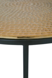 Orsina Nest Of Three Hammered Metal Tables, Gold, Silver And Black Round Table Tops, Modern Nesting Tables - thumbnail 5