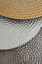 Orsina Nest Of Three Hammered Metal Tables, Gold, Silver And Black Round Table Tops, Modern Nesting Tables - thumbnail 3